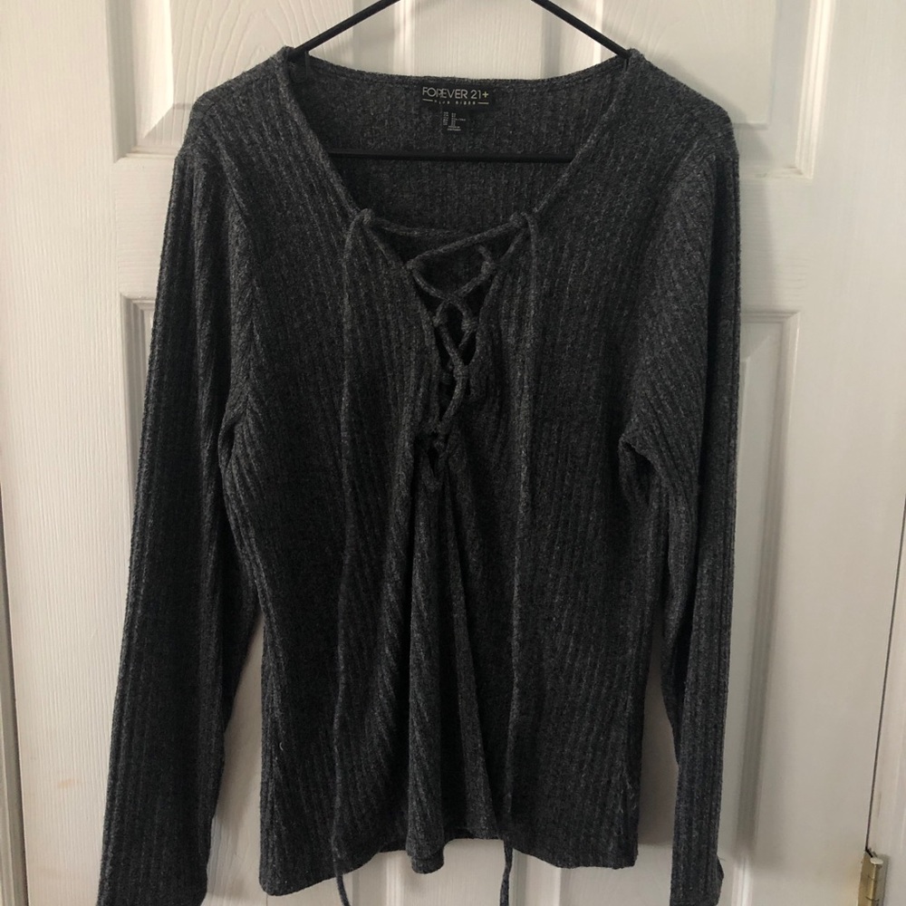 Charcoal Criss-Cross Sweater